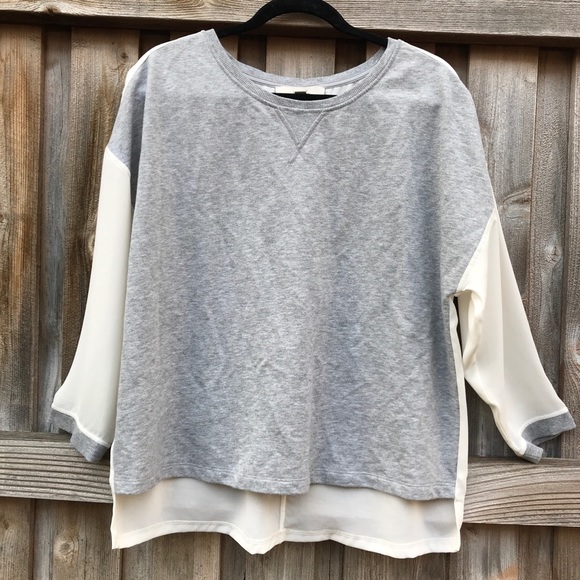 LOFT Tops - LOFT: sheer back sweatshirt front top